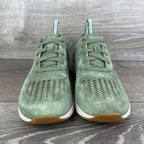 Dansko Charlie Sage Green Leather Women’s Sz 7.5-8/EU 38 Perforated Lace Sneaker - Picture 2 of 10
